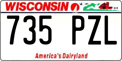WI license plate 735PZL