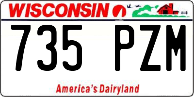 WI license plate 735PZM