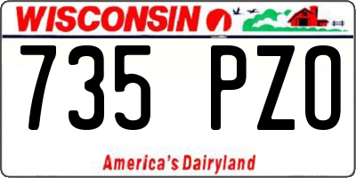 WI license plate 735PZO