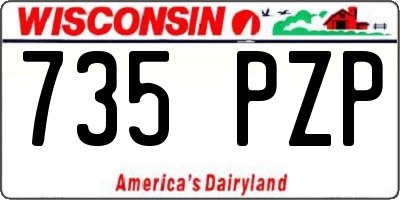 WI license plate 735PZP