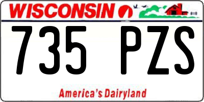 WI license plate 735PZS
