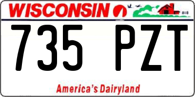 WI license plate 735PZT