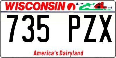 WI license plate 735PZX