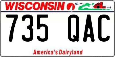WI license plate 735QAC