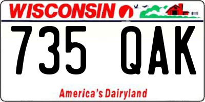 WI license plate 735QAK