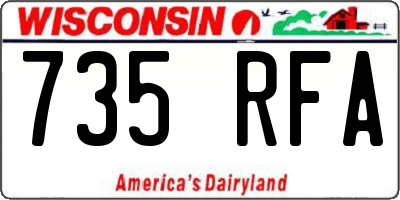 WI license plate 735RFA