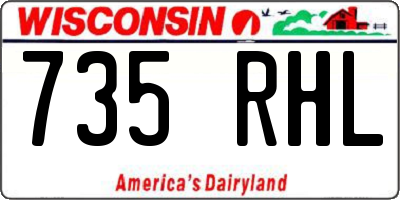 WI license plate 735RHL