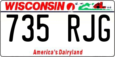 WI license plate 735RJG