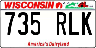 WI license plate 735RLK