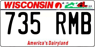 WI license plate 735RMB