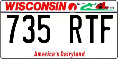 WI license plate 735RTF