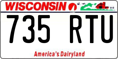 WI license plate 735RTU