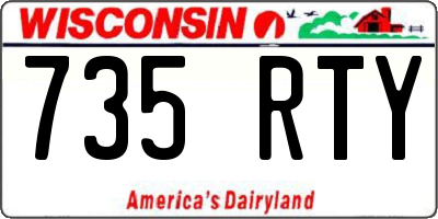WI license plate 735RTY
