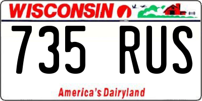 WI license plate 735RUS