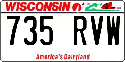 WI license plate 735RVW