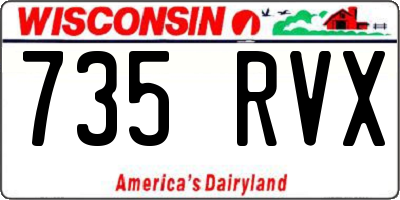 WI license plate 735RVX