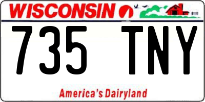 WI license plate 735TNY