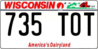 WI license plate 735TOT