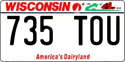 WI license plate 735TOU