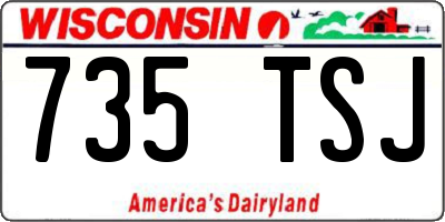 WI license plate 735TSJ