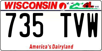WI license plate 735TVW