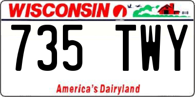WI license plate 735TWY