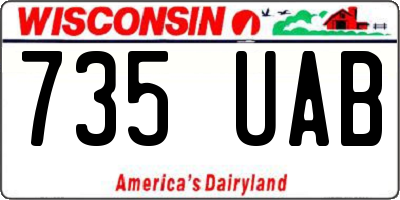 WI license plate 735UAB