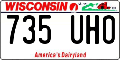 WI license plate 735UHO