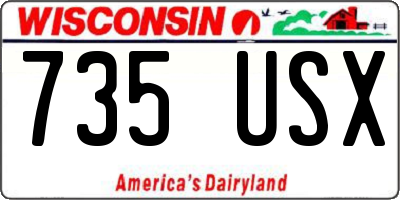 WI license plate 735USX