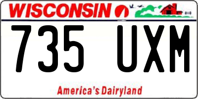 WI license plate 735UXM