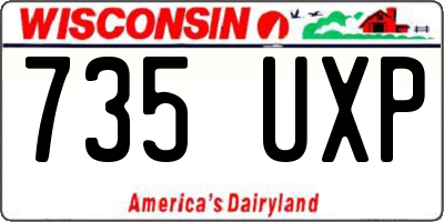 WI license plate 735UXP