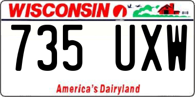 WI license plate 735UXW
