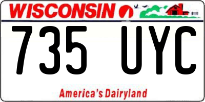 WI license plate 735UYC