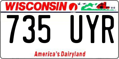 WI license plate 735UYR