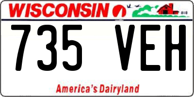 WI license plate 735VEH