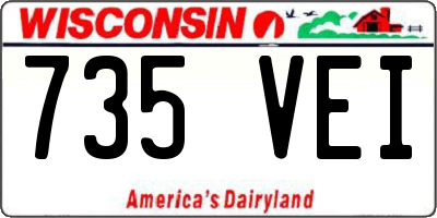 WI license plate 735VEI
