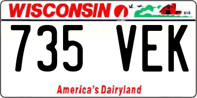 WI license plate 735VEK
