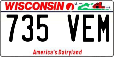 WI license plate 735VEM