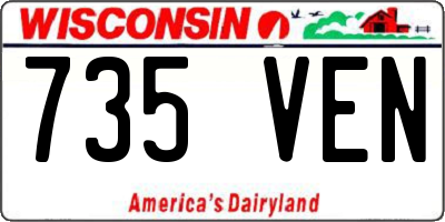 WI license plate 735VEN