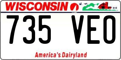 WI license plate 735VEO