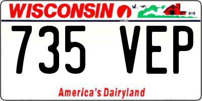 WI license plate 735VEP