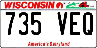 WI license plate 735VEQ