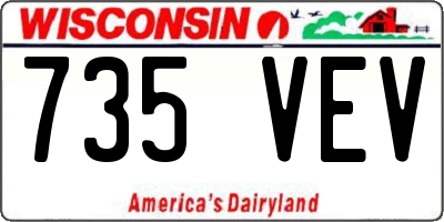 WI license plate 735VEV