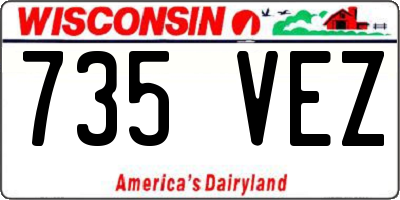 WI license plate 735VEZ