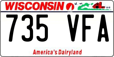 WI license plate 735VFA