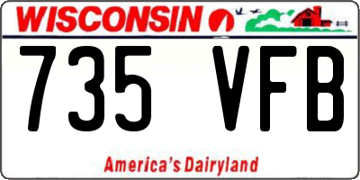 WI license plate 735VFB