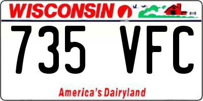 WI license plate 735VFC