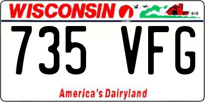 WI license plate 735VFG