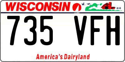 WI license plate 735VFH