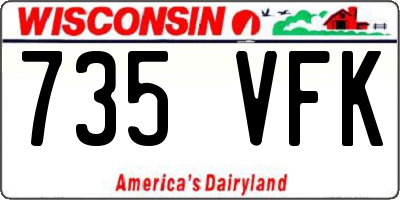 WI license plate 735VFK
